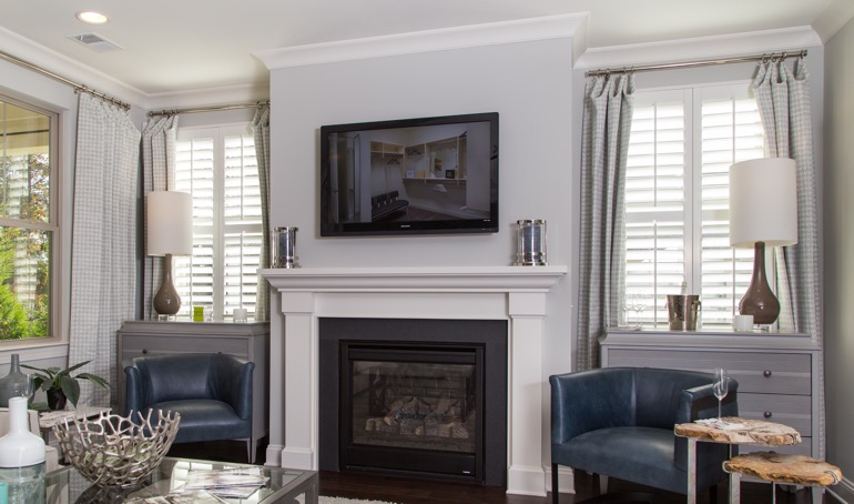 Jacksonville mantle with plantation shutters.
